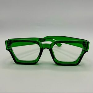 💙💚 Green Square Blue-Light Glasses | Bold & Modern